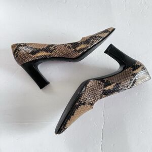 Lauren Ralph Lauren Women's Leather Pumps Heels Snakeskin Size 7AA